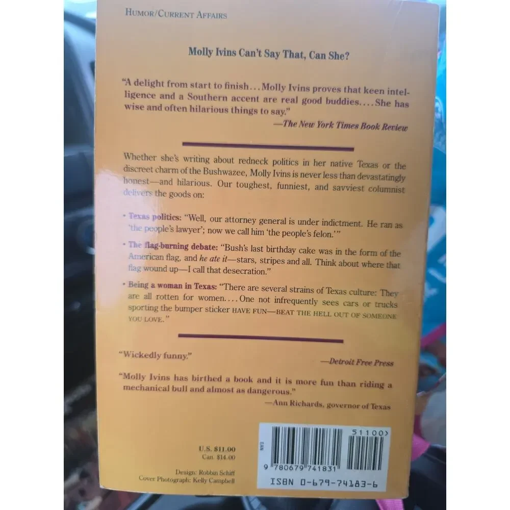 Molly Ivins Can't Say That, Can She? - Paperback By Ivins, Molly
